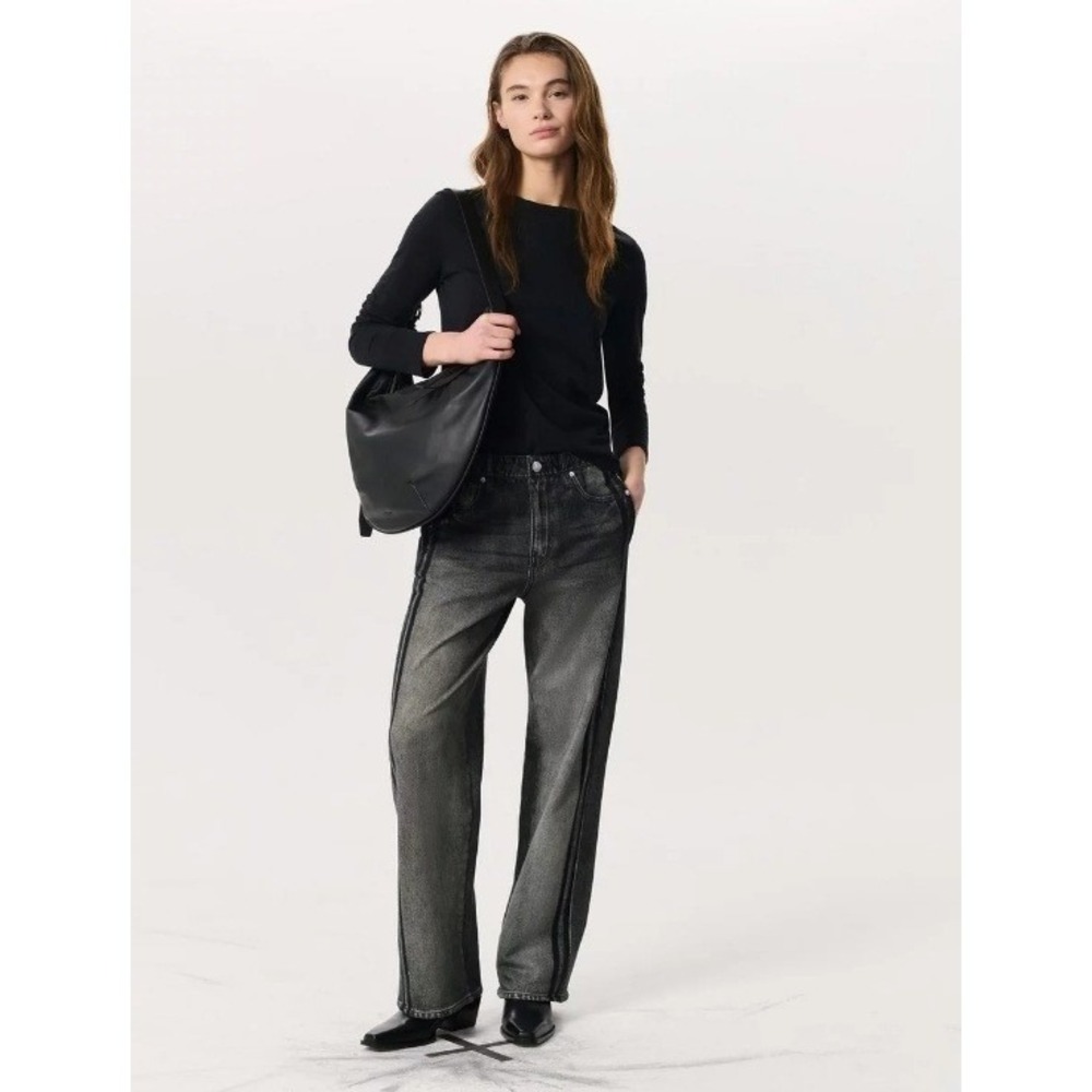 Rag Bone Crossbody Bag Brown Leather Med Spire Minimalist Crescent Clean Girl - Picture 3 of 13